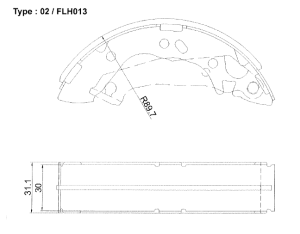 Комплект спирачни накладки HANKOOK FRIXA  задни челюстни FLH013 (A.B.S. 9122) за Hyundai