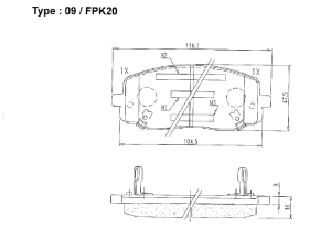 Комплект спирачни накладки HANKOOK FRIXA предни дискови FPK20 (A.B.S. 37474) за Hyundai, Kia