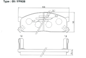 Комплект спирачни накладки FRIXA предни дискови FPK08 за Ford, Kia, Mazda