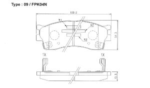 Комплект спирачни накладки HANKOOK FRIXA предни дискови FPK04N (A.B.S. 37180) за  Kia