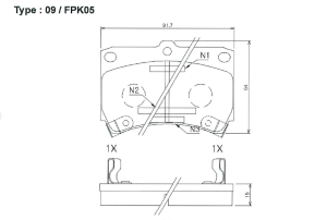 Комплект спирачни накладки HANKOOK FRIXA  предни дискови FPK05 (A.B.S. 36726) за Kia,  Mazda