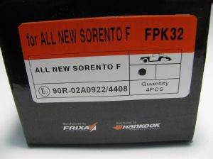 Комплект спирачни накладки HANKOOK FRIXA предни дискови FPK32 (A.B.S. 35108) за Kia Sorento(III) UM