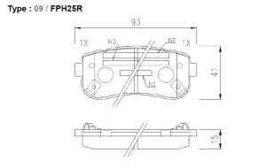 Комплект спирачни накладки HANKOOK FRIXA задни дискови FPH25R (A.B.S. 37533) за Hyundai, Kia