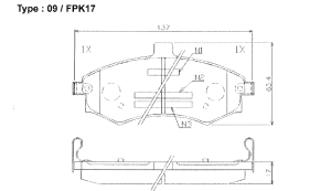 Комплект спирачни накладки HANKOOK FRIXA предни дискови FPK17 (A.B.S. 37403) за Hyundai, Kia