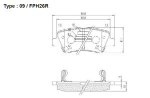 Комплект спирачни накладки HANKOOK FRIXA задни дискови FPH26R (A.B.S. 37914) за Hyundai, Kia, SsangYong
