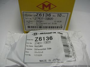 Oil seal AS 35x52x8 NBR Musashi Z6136, differential of  Suzuki,VW, transfer case of Suzuki Liana,Swift OEM 27431-73B20