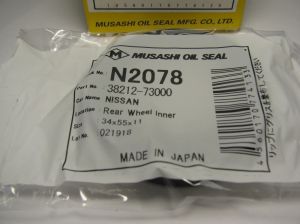 Oil seal UES-3 34x55x11 NBR Musashi N2078, rear wheel hub of Nissan OEM 38212-73000