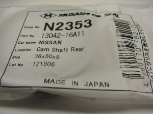 Семеринг AS 36x50x8 L Silicone Musashi  N2353,разпрeделителен вал на Nissan OEM 13042-16A11