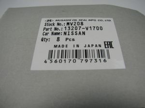 Уплътнители за клапани Musashi MV208, Приложение:  Nissan OEM 13207-V1700