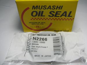 Oil seal AS 40x52x7 R NBR Musashi N2266, crankshaft,camshaft,oil pump of Nissan OEM 13042-16V00