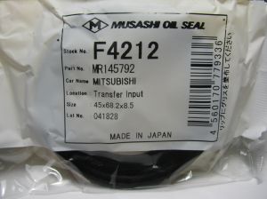 Oil seal ADS-S 45x68.2x8.5 NBR Musashi F4212, automatic transmission of  Mitsubishi OEM MR350599