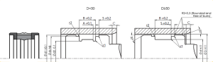 Хидравлично уплътнение тип A104 55x43x20.5 NBR fabric/POM до 400 bar
