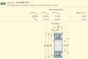 Bearing AB.12888.S05 (25x62x17,5) SNR/France , gearbox  (codes JB0, JB1, JB2, JB3, JB9)  of RENAULT 7703090382 | 7703090553