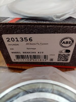 A.B.S. 201356 (42x76x39) Wheel Bearing Kit for rear axle of HYUNDAI SANTA FE I (SM); TUCSON (JM); KIA SPORTAGE II (JE_, KM); SPORTAGE III (SL) ,5271026510, 5271026530, 5271026510