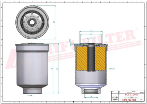 Fuel filter SN 25037 HIFI FILTER for AUSA,HELI,MANITOU,STILL,TAKEUCHI,VOLVO
