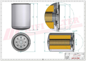 Oil filter SO 6192 HIFI FILTER for KUBOTA