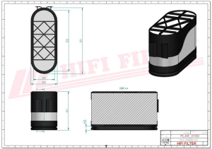 Air filter  primary  SA 16460 HIFI FILTER for ATLAS COPCO,CLAAS,DEUTZ,FENDT,HUERLIMANN,JOHN DEERE,LAMBORGHINI,MANITOU,MERLO,SAME,VALTRA