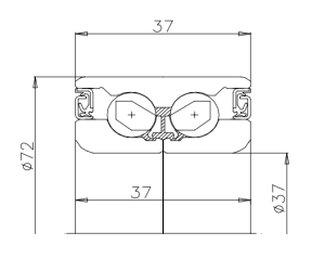 Лагер за главина IJ131009 37x72x37 mm, предна/задна ос Renault, Nissan, Dacia