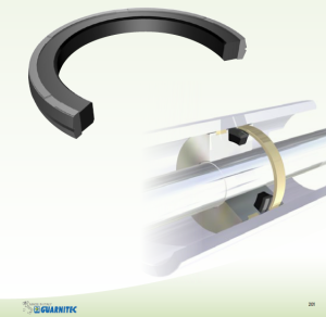 Hydraulic piston seal TTR 50x34.5x6.3 PU92+NBR70 up to 400 bar GUARNITEC/Italy
