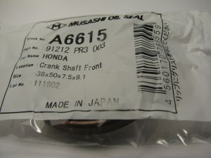 Oil seal UES-2 (A/CS) 38x50x7.4/8.1 L Silicone Musashi A6615, crankshaft of Honda  91212 PR3 003