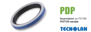 Hydraulic piston seal PDP-120 110x95x12.5 NBR+PU+POM up to 400 bar GUARNITEC/Italy