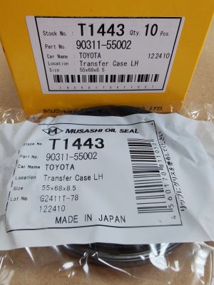 Oil seal  UE (TC) 55x68x8.5 L NBR Musashi/Japan , for transfer case of LEXUS,TOYOTA 90311-55002,T1443