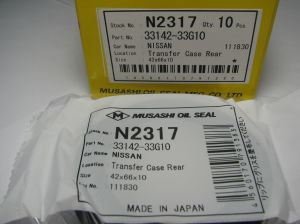 Семеринг TC (AS) 42x66x10 NBR Musashi/Japan N2317, за раздатъчна кутия на Nissan 33142-33G10 ,N2317   
