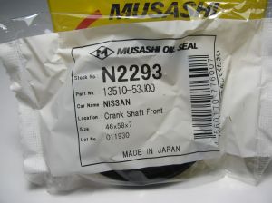 Oil seal TC (AS) 46x58x7 R NBR Musashi/Japan , for crankshaft of Infiniti,Nissan 13510-53J00 ,N2293