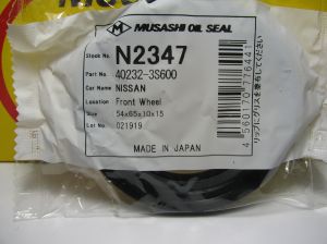 Oil seal UDS-59  54x65x10/15 Musashi/Japan , for front wheel hub of  Nissan 40232-3S600, N2347  