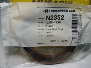 Oil seal AS (TC) 58x80x7 R Silicone Musashi/Japan , crankshaft of BMC,Ford,Nussan 13510-43G01 ,N2352