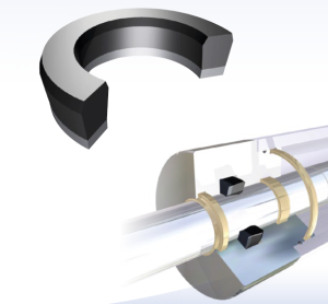 Hydraulic rod seal TSE AI 40x55x7.5 NBR+fab.NBR+POM up to 400 bar GUARNITEC/Italy