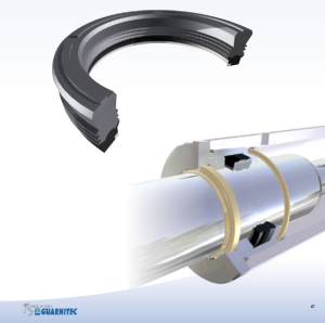 Hydraulic rod seal PSE 35x47x22.5 NBR+NBR fabric+POM up to 700 bar GUARNITEC/Italy