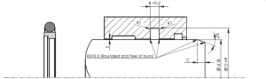 Hydraulic rod seal type A311 52x67.1x6.3 PTFE+NBR