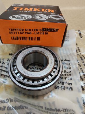 Лагер LM11949/LM11910 ( 19.05X45.237X15.494 ) TIMKEN/USA, Agco 330255X1,70327527; CASE 6518115R91,651814R1; CNH 83910704,83910705,83992410 ;Ford 204E1216A,81708395,8A1217B,D5NN1217A; GREAT PLAINS 822-045C,822-050C; John Deere JD8188,JD8226,JD8906; Massey 